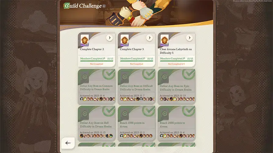 Guild Challenges