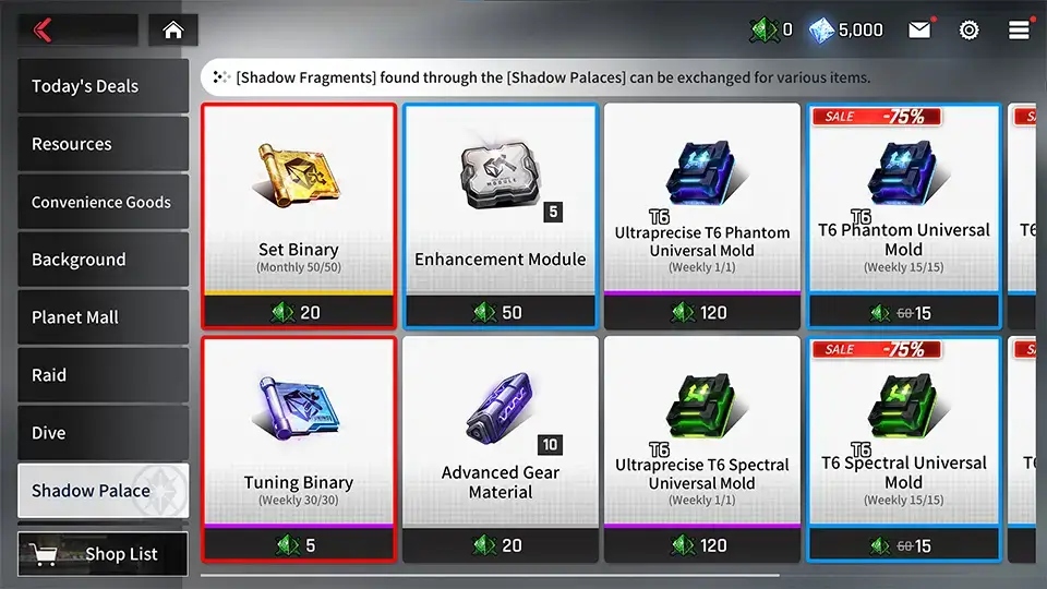 Shadow Palace Shop