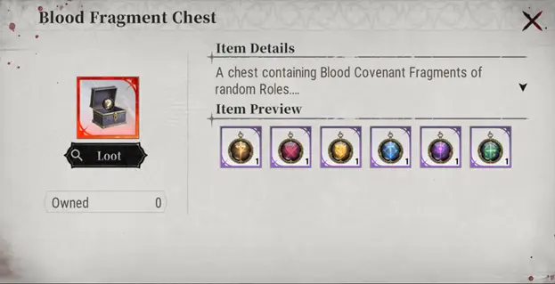 Blood Fragment Chest